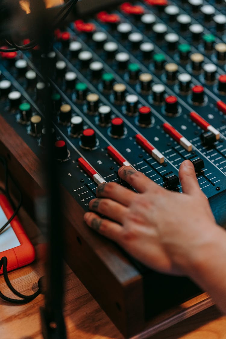 Hand Mixing Sound On Console