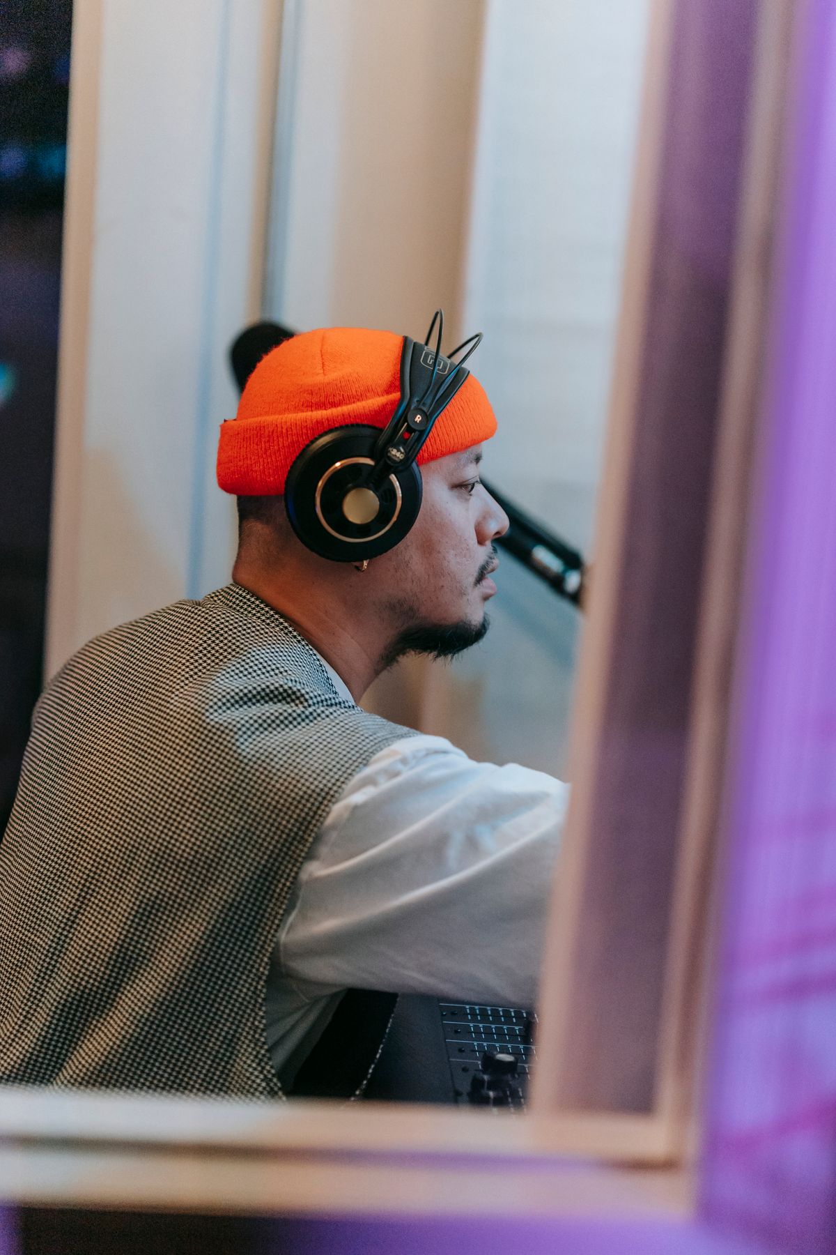 Music producer at work