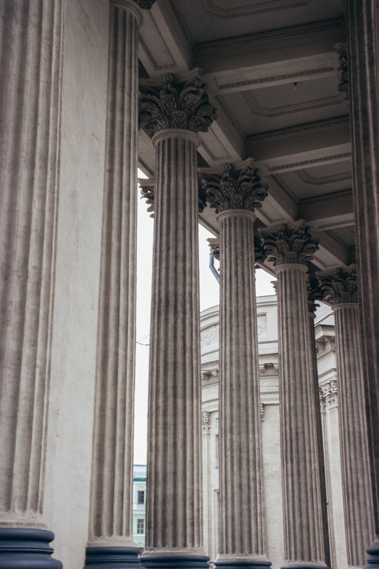 White And Shabby Ancient Greek Pillars