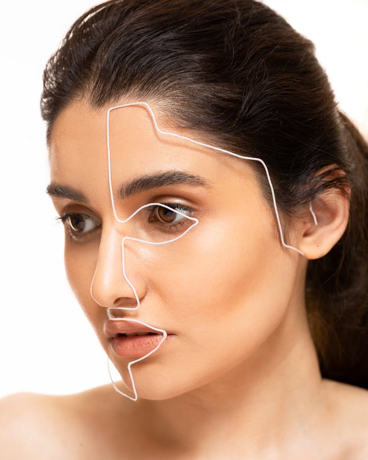 Lines Over Woman Face