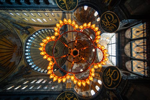 Ücretsiz altın, avize, ayasofya ulu camii içeren Ücretsiz stok fotoğraf Stok Fotoğraflar