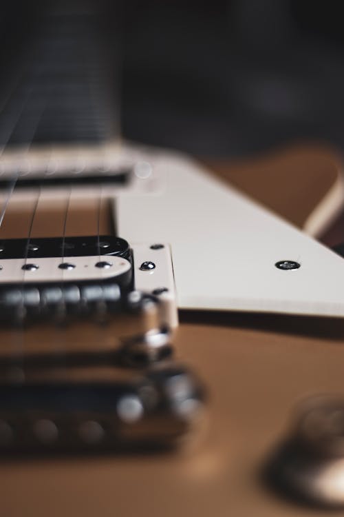 Free A Close-up Shot of an Electric Guitar Pick Guard Stock Photo
