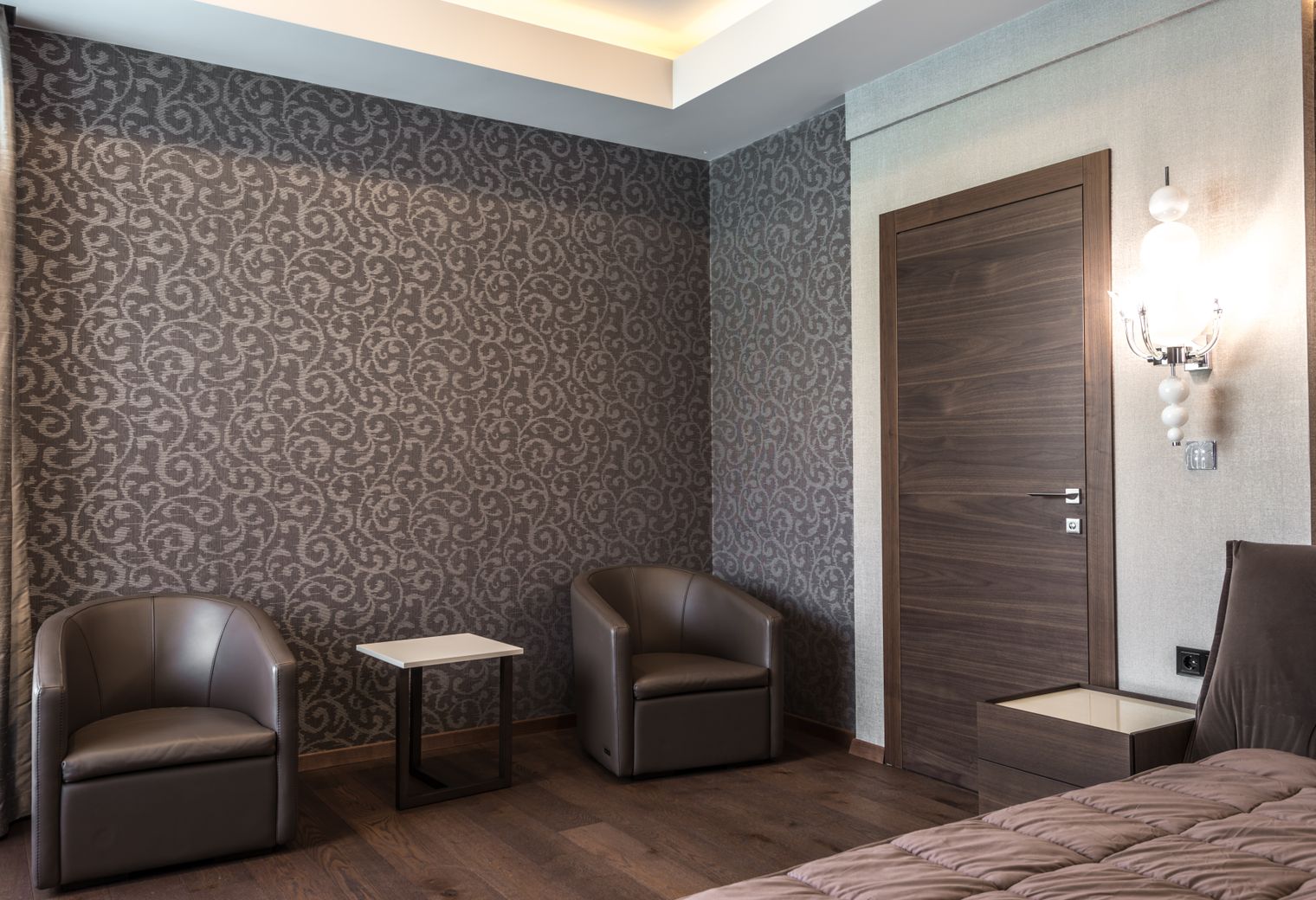 Wallpapering in Arkley — surfaces prepped and cut in by hand