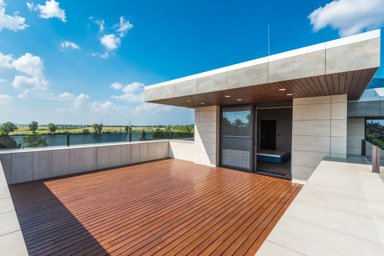 deck-tiles-balcony-floor Wooden deck flooring warming up an outdoor terrace space