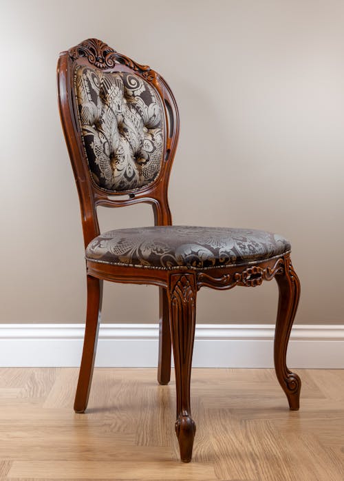 A Back Side Chair in Dark Brown 