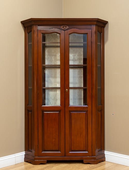 Photograph of a Brown Wooden Cabinet