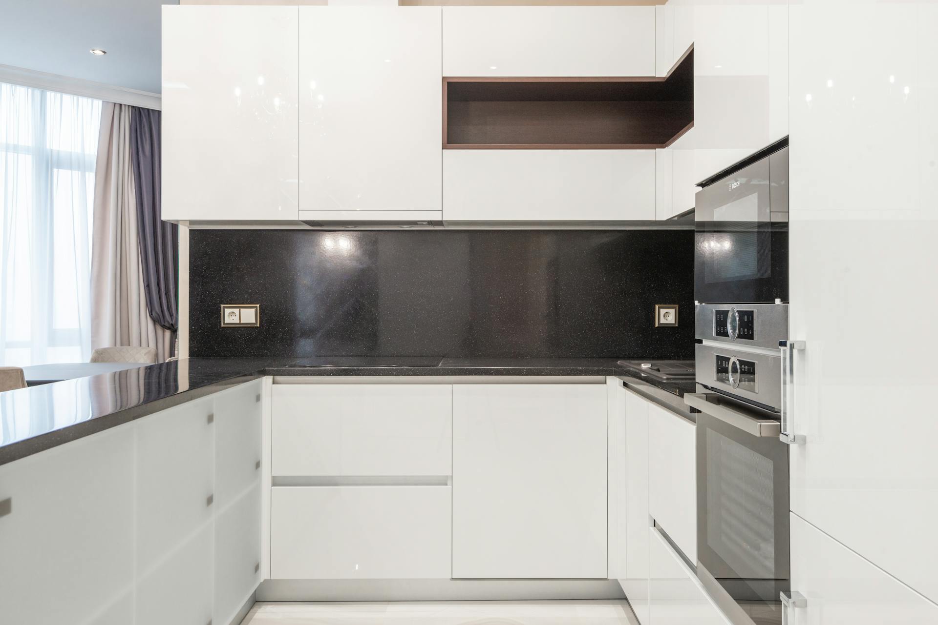 White and Black Kitchen Cabinet