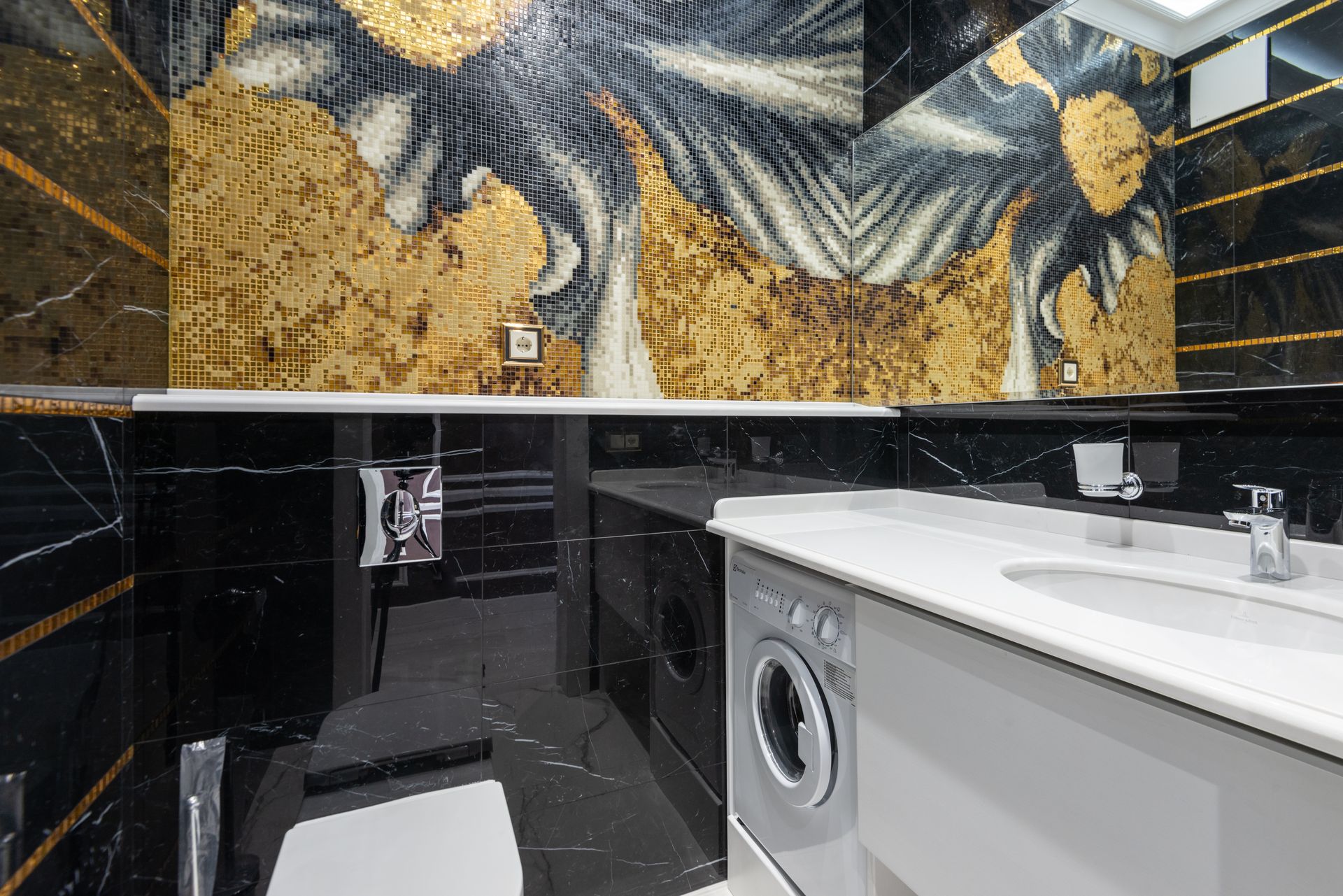 Tiled Wall Design of a Bathroom