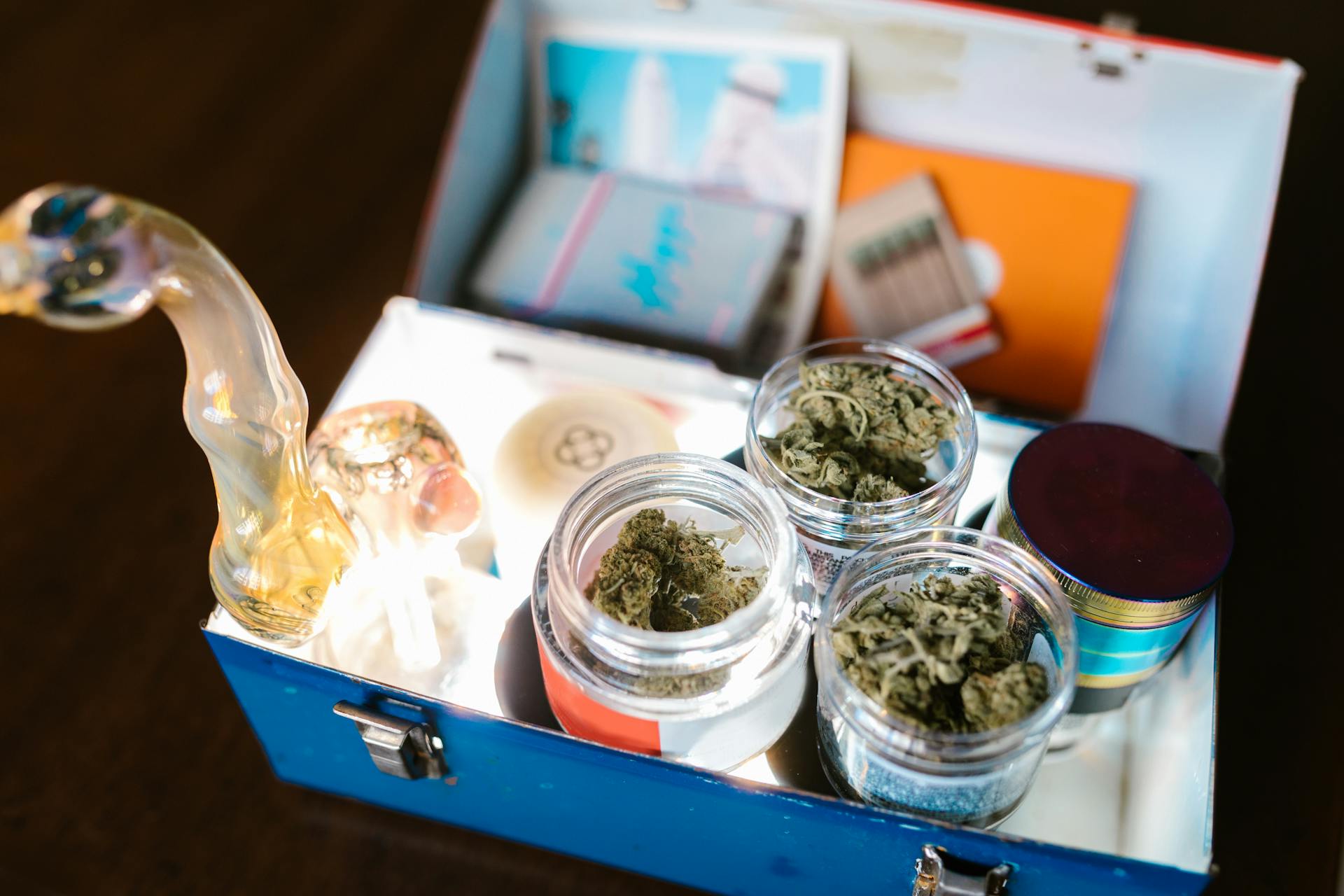 Cannabis in Jars in a Box