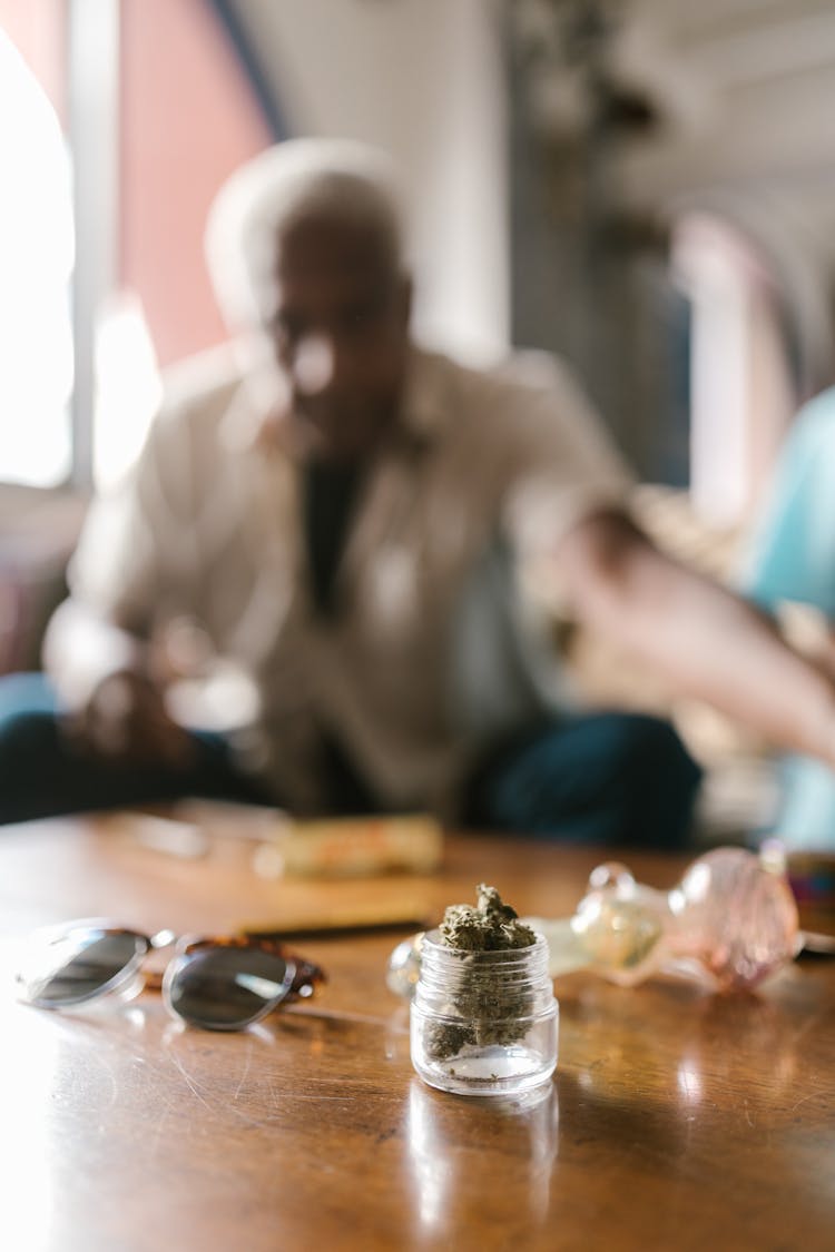 Elderly Couple Making A Joint