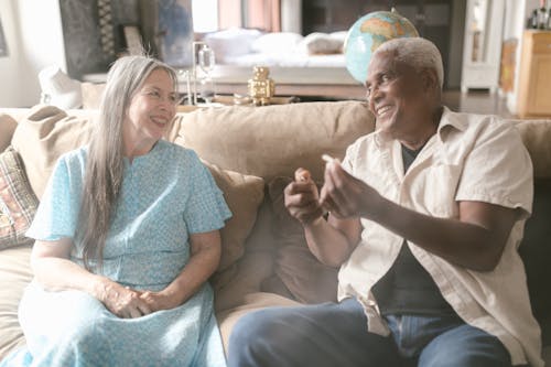 Free Elderly Couple Looking at each Other Stock Photo