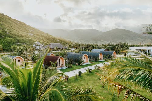 Houses on Tropical Island