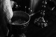 Grayscale Photo of a Chalice