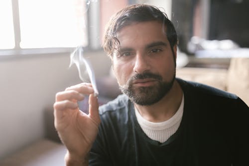 Free A Man Smoking a Joint Stock Photo