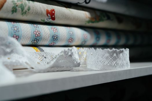 Close Up of Fabric and Lace