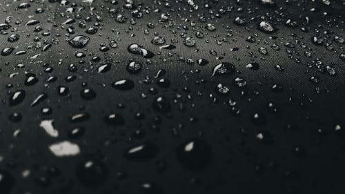 Gratis La Fotografia Macro Di Gocce Di Pioggia Sulla Superficie Nera Foto a disposizione