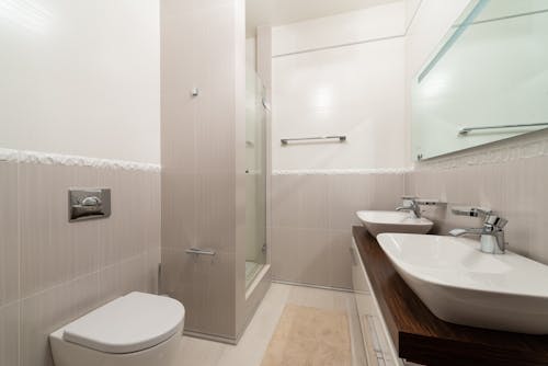 White Ceramic Sink in the Bathroom