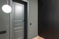 Gray Door on Gray Concrete Wall