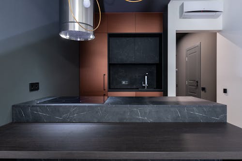 Modern Design Kitchen with Marble Kitchen Counter 