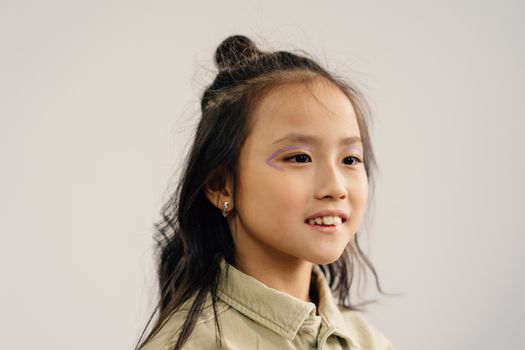 Girl in Gray Collared Shirt