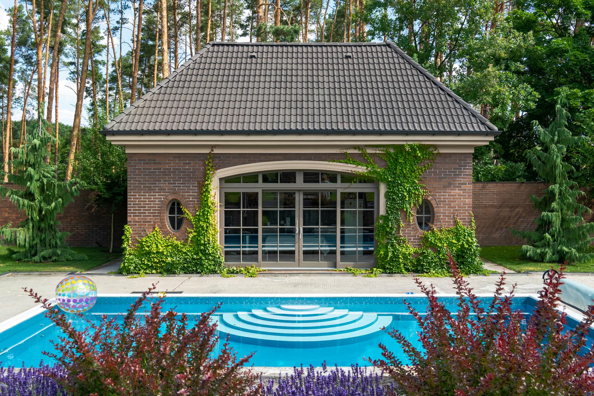 Large Poolside Shed in Summer