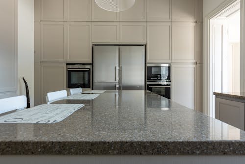 Granite Table Top in a Spacious Kitchen