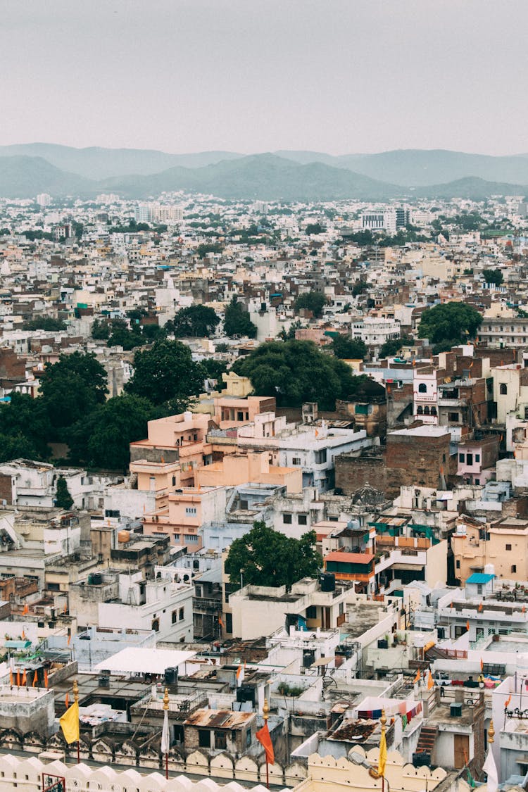 Aerial Shot Of Buildings In Udaipur, India