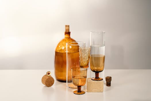 A sophisticated arrangement of vintage glassware on a neutral background. by cottonbro studio