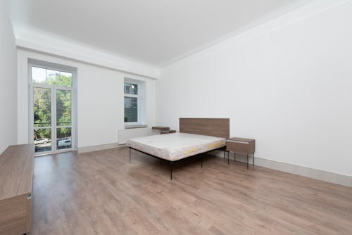 Brown Wooden Furniture in a White Room