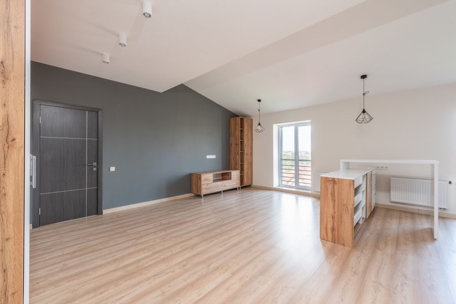 Modern luxury vinyl plank flooring in a contemporary home