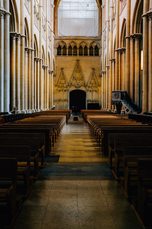 Foto profissional grátis de arcadas, arquitetura, bancos de igreja