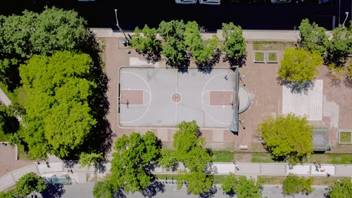 Fotos de stock gratuitas de foto con dron, fotografía aérea, pista de baloncesto