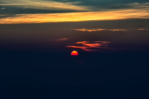 Free stock photo of dawn, hilltop, red sun