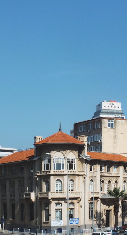 Concrete Building with Arch Windows