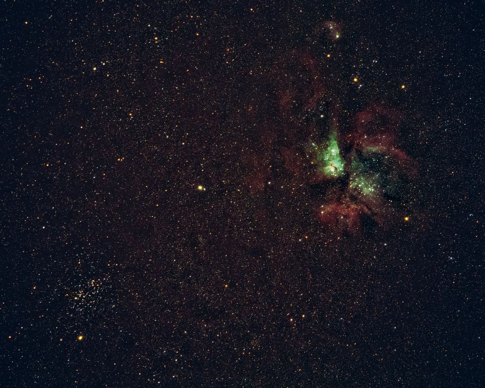 Beautiful image capturing a star-filled sky with a nebula. — free online jigsaw puzzle on JigsawPuzzlesFreeOnline.org