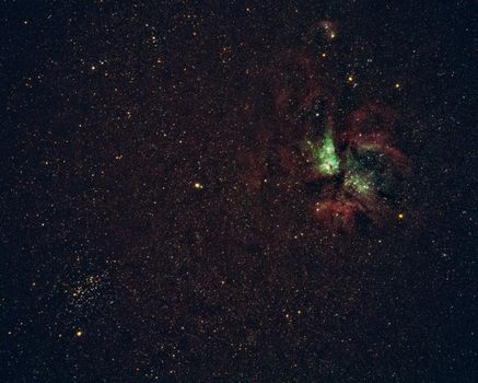 Beautiful image capturing a star-filled sky with a nebula., free online jigsaw puzzle on JigsawPuzzlesFreeOnline.org