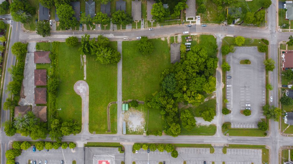 city park green space aerial