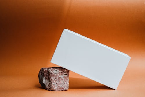 White Box on Orange Background