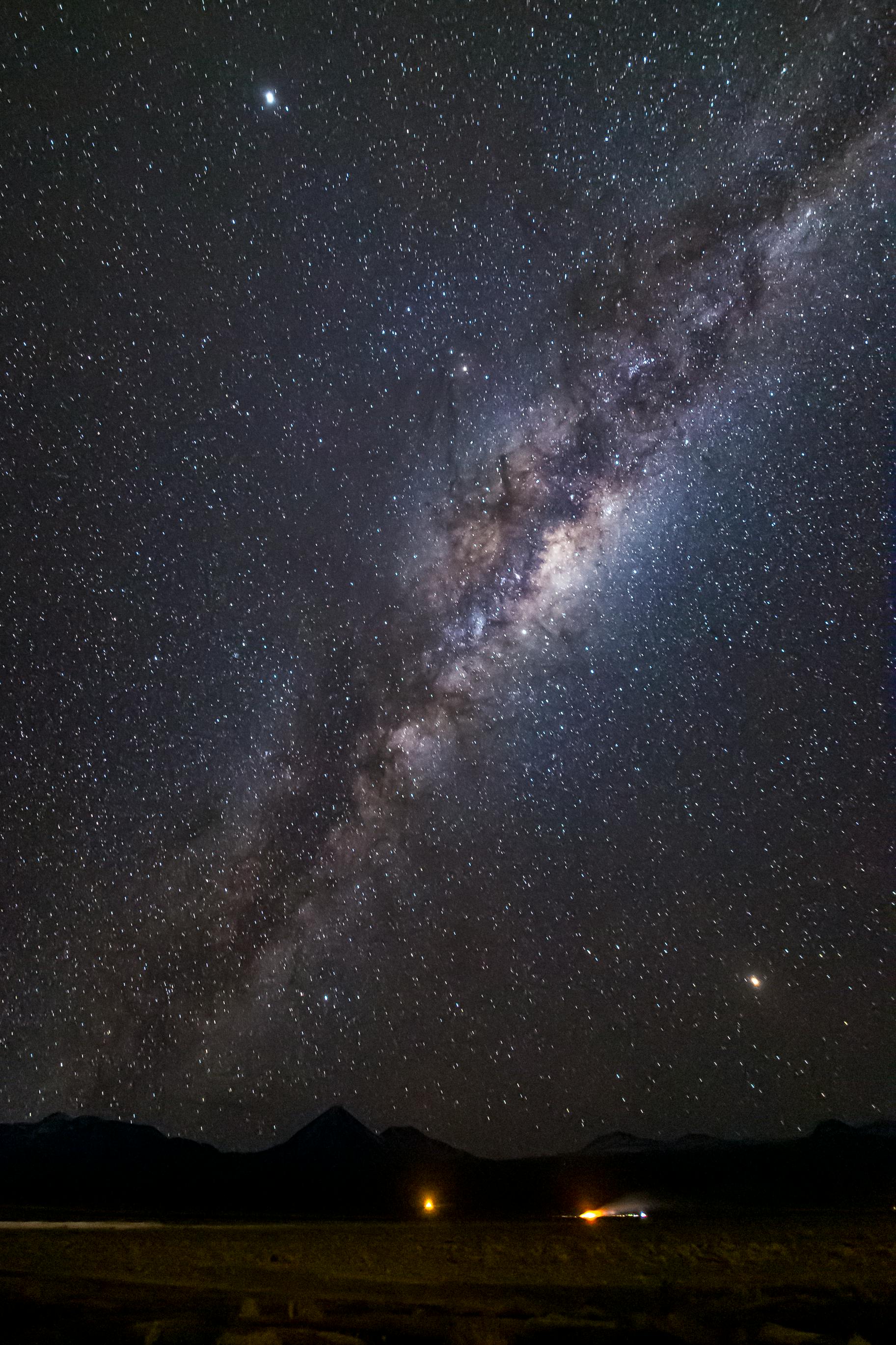 Breathtaking view of the Milky Way galaxy over San Pedro de Atacama in Chile.
