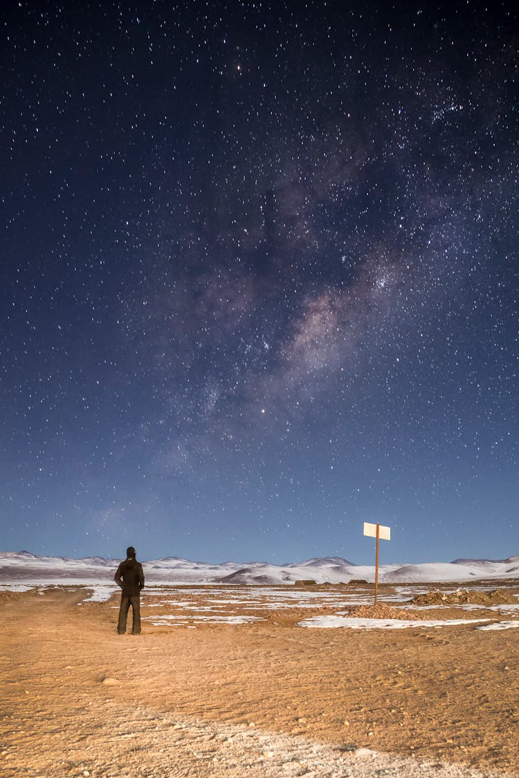 A Person Looking At A Starry Sky