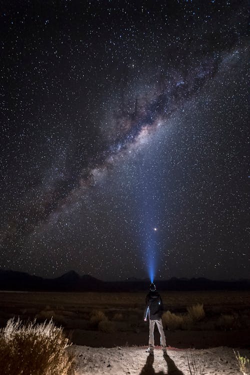 Man Standing Under the Milky Way 