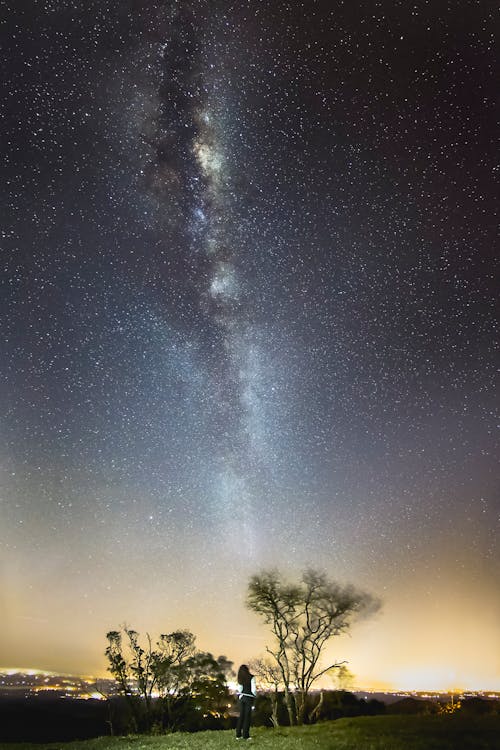 A Person Staring at a Starry Sky