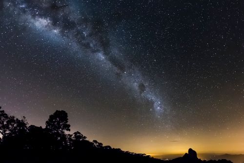 Free Beautiful night sky with Milky Way over São Bento do Sapucaí, Brazil, capturing the starry expanse. Stock Photo