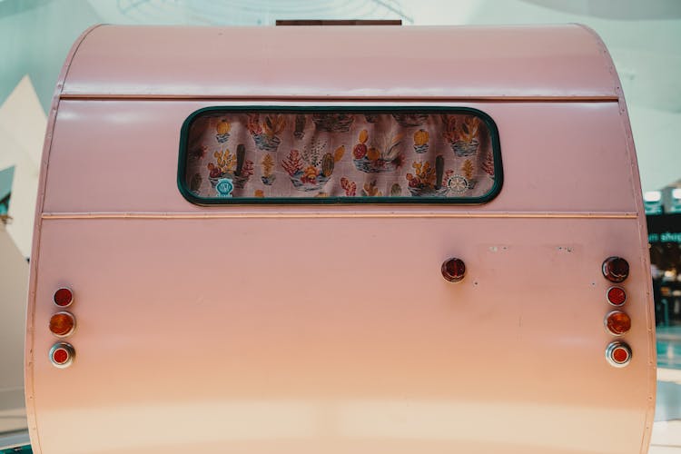 Close-up Of The Back Of A Camper Trailer 