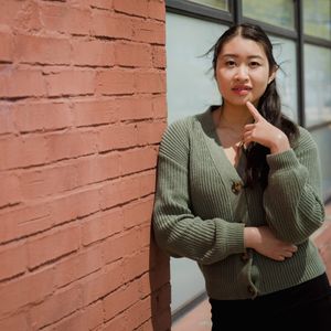 Olive Green Knit Cardigan