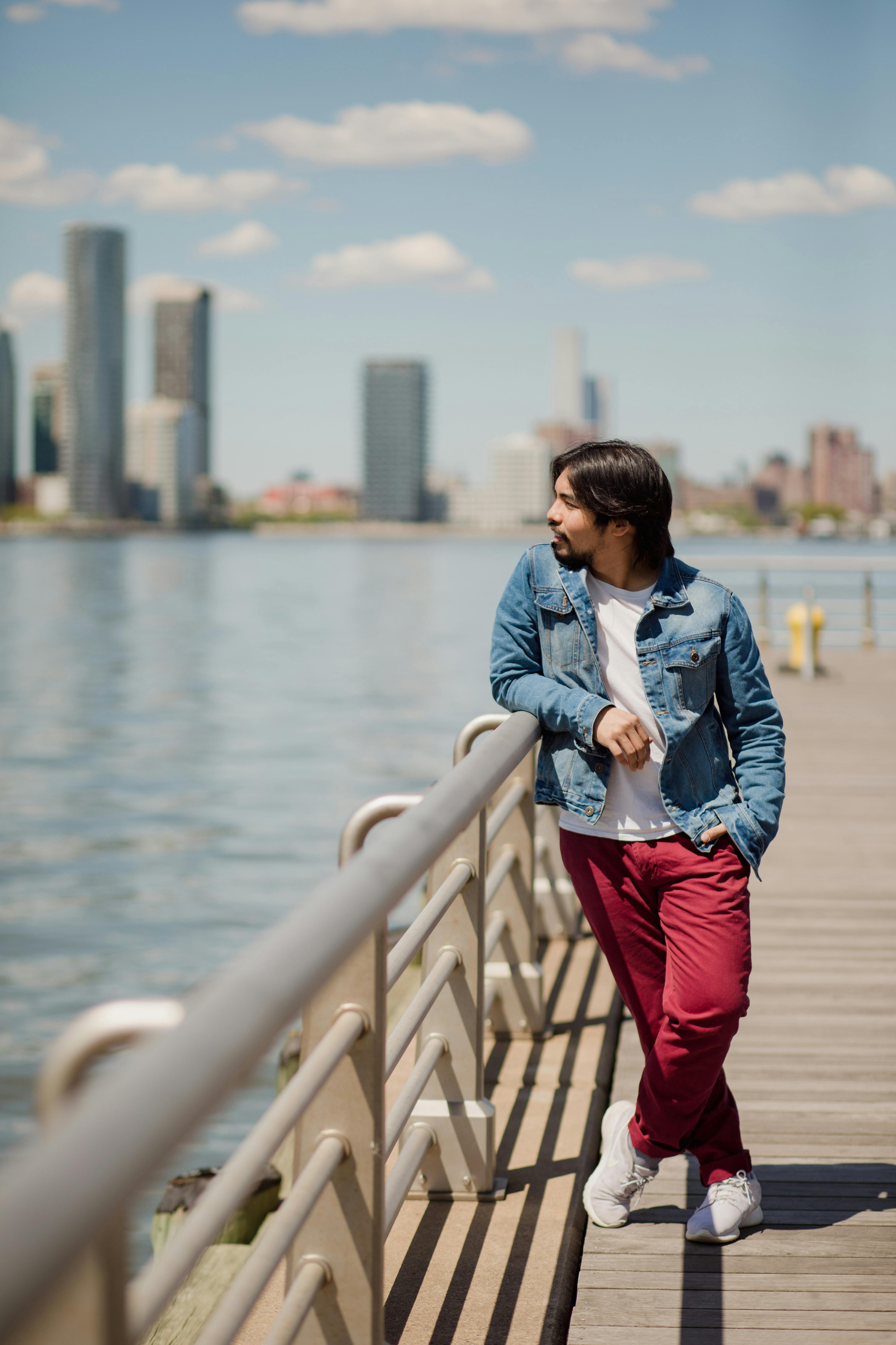 Denim jacket with outlet white shirt