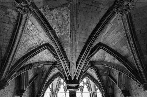 Free Ceiling of a Historical Building with Gothic Design Stock Photo