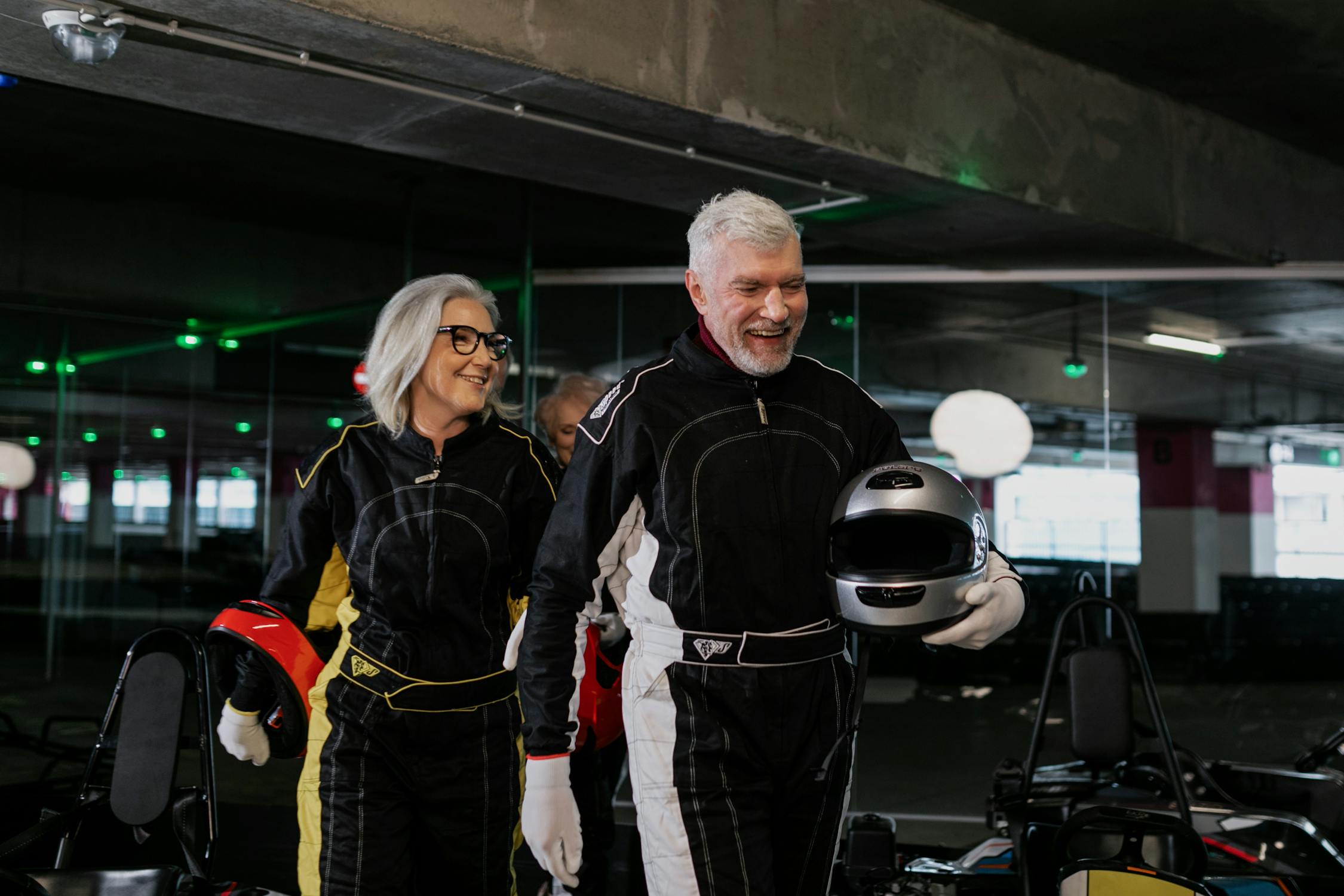 Elderly Couple wearing Protective Gear