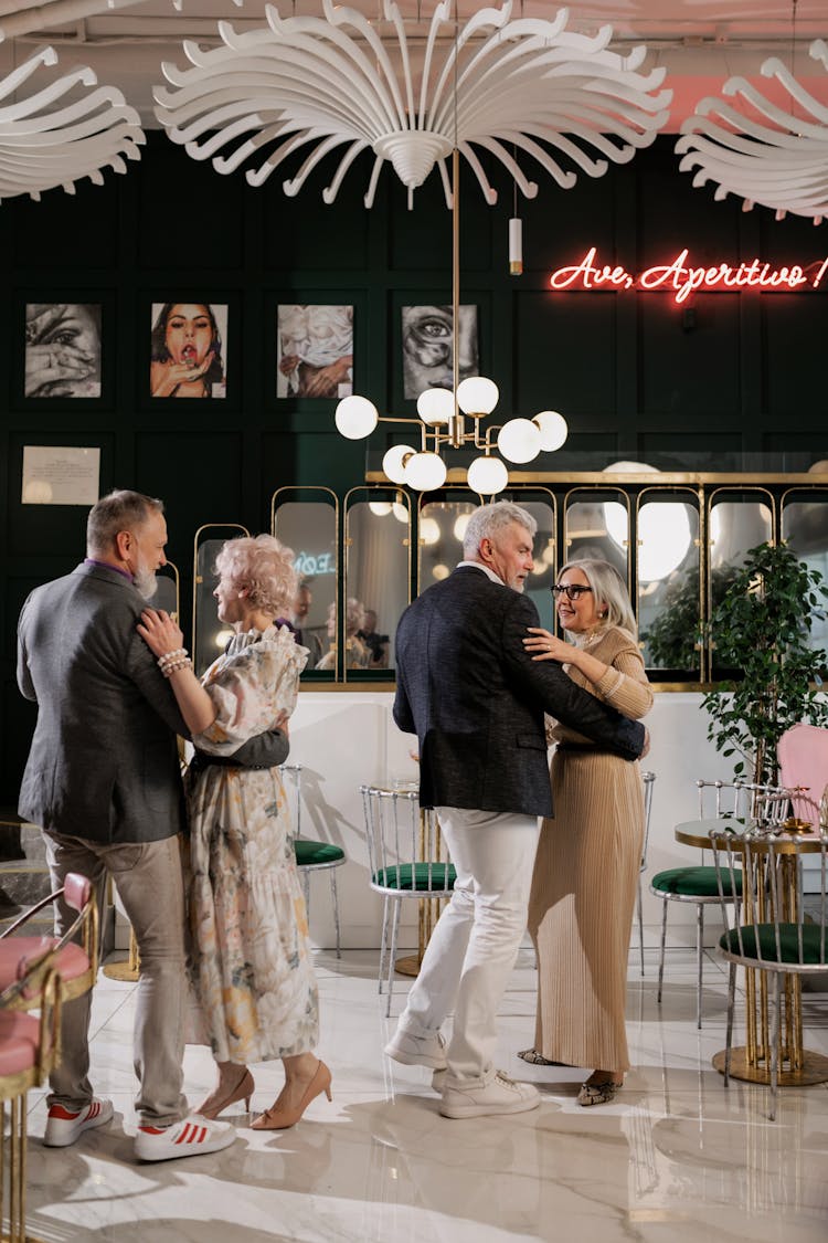 Elderly People Dancing Together