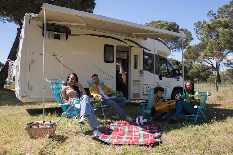 A Family Spending Time Outdoors